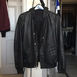 Vince leather hoodie